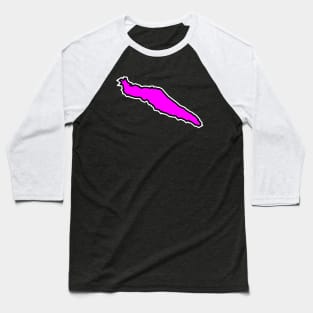 Pink Texada Island Silhouette - Simple Magenta Souvenir - Texada Island Baseball T-Shirt